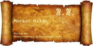 Merkel Milán névjegykártya